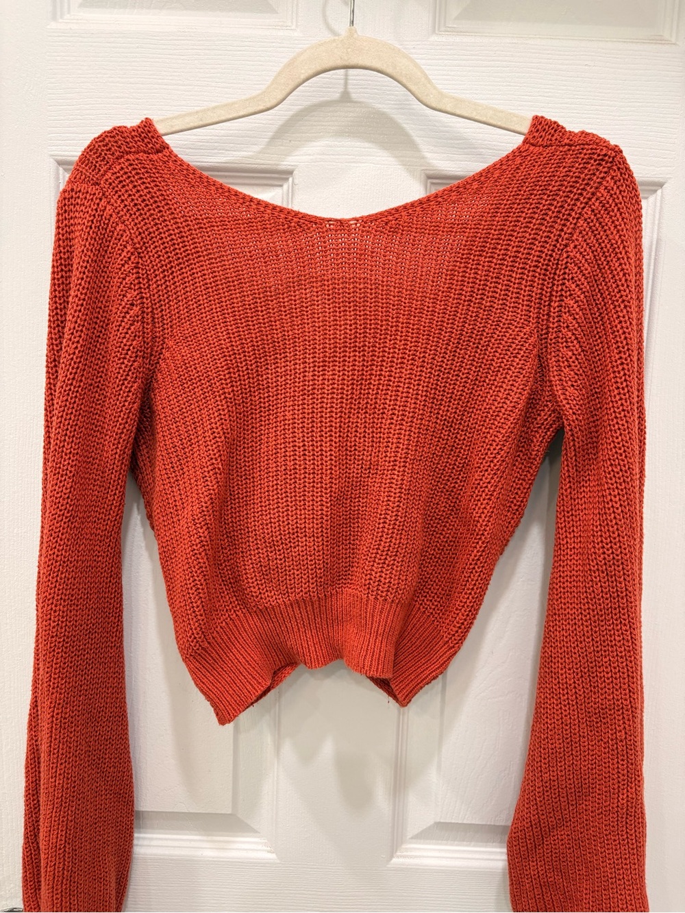 Lulus Let's Get Away Rust Red Knit Twist Back Sweater - Picture 4 of 11